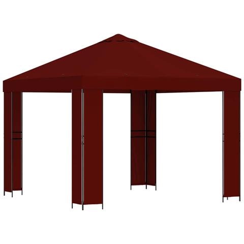 Gazebo 3 x 3 m Borgogna Poliestere e Acciaio 190 gsm - Foto 1