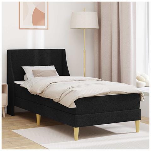 Struttura letto con materasso Nero 90 x 190 cm Poliestere - Foto 2