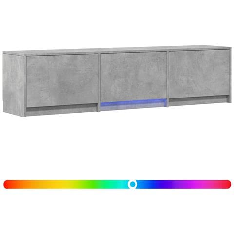Mobile TV con LED con LED Grigio Cemento 165 x 34 x 40 cm - Foto 1