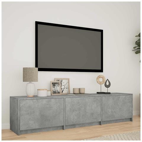Mobile TV con LED con LED Grigio Cemento 165 x 34 x 40 cm - Foto 2