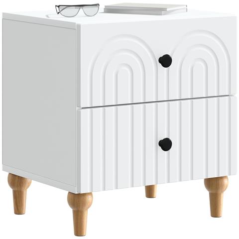 Armadio da Notte con cassetto 2 pcs Bianco 43 x 34,5 x 48 cm - Foto 2
