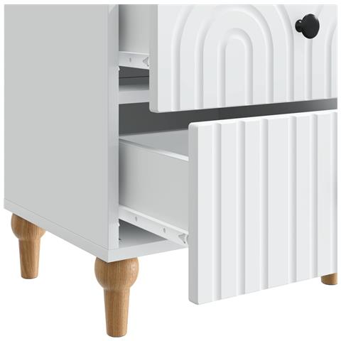 Armadio da Notte con cassetto 2 pcs Bianco 43 x 34,5 x 48 cm - Foto 9