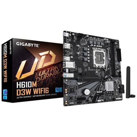 H610M D3W WIFI6 Scheda Madre - Supporta CPU Intel Core di 14ª generazione, VRM a 5+1+1 fasi, fino a 5600MHz DDR4, 1xPCIe 3.0 M. 2, Wi-Fi 6, LAN 1GbE, USB 3.2 Gen 1 - Foto 1