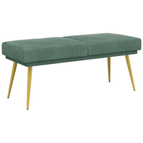 Panchina a doppio strato Verde Mare 120 x 45 x 46 cm Velluto - Foto 1