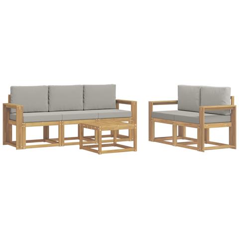 Set di divani da esterno 6 pcs Bianco e Grigio Chiaro - Foto 1