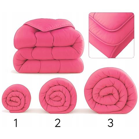 Piumino invernale in lana - 160x200 cm - Rosa - Leggero e morbido - Sonno salutare - Foto 9