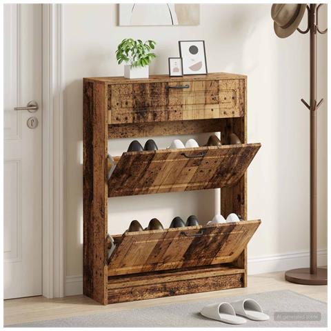 Mobile per scarpe UTRECHT 78 x 24 x 100 cm Legno ingegnerizzato - Foto 2