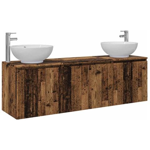 Set di Armadi da Bagno 3 pz Legno antico 49,5 x 44,5 x 65 cm - Foto 1