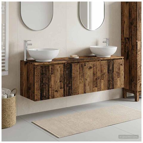 Set di Armadi da Bagno 3 pz Legno antico 49,5 x 44,5 x 65 cm - Foto 10