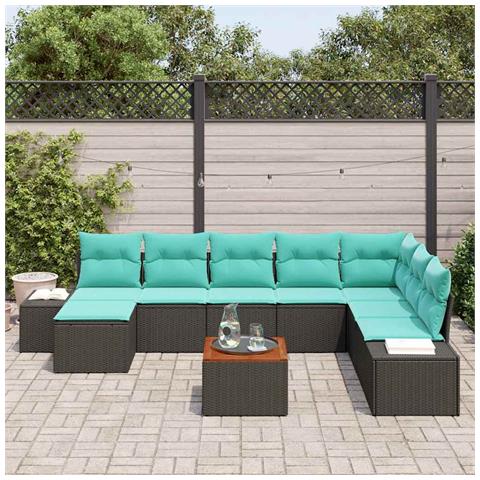 Set Divano da Giardino 9 pz Nero e turchese - Foto 10