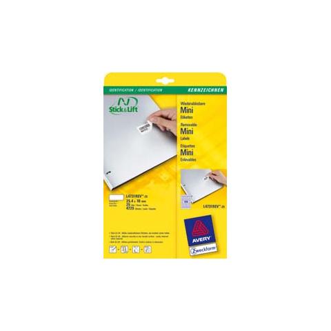 Etichette Rimovibili 25.4x10 mm Confezione 25 pezzi - Foto 1