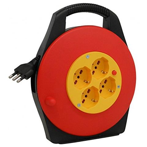 Avvolgicavo Elettrico 16a 3x1,5 5mt 4 Prese Prolunga Elettricita' - Foto 1