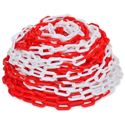 Catena D'avvertimento Di Sicurezza Traffico Plastica Rossa / bianca 30 M - Foto 1