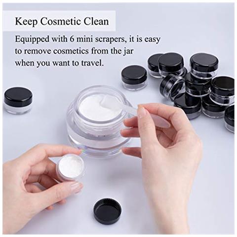 Vuoto Cosmetico Vasi Di Plastica Di Viaggio Contenitore Per Cosmetici Vasi Per Creme Del Campione 60 Pz (5 G 5 Ml) - Foto 2