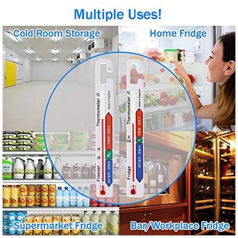 Twin Pack Frigorifero Congelatore Termometro Confezione Con Colori Codificati Frigorifero Cassaforte Zone Di Temperatura - Ideale Congelatore E Frigorifero Termometro Di Temperatura Pacchetto - Foto 4