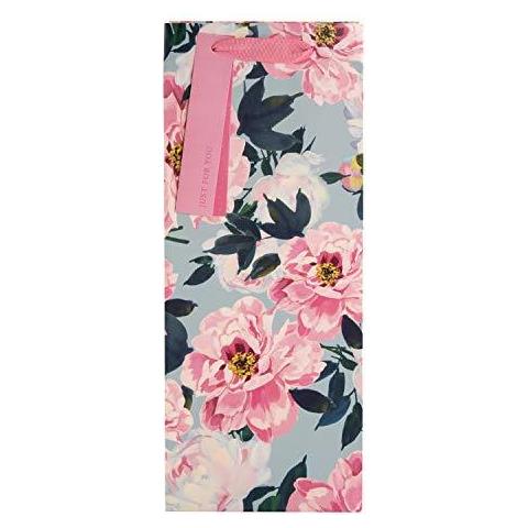 Multi-occasion Bottle Bag Da - Pink Floreale Blu (compleanno Festa Della Mamma Grazie) - Foto 2