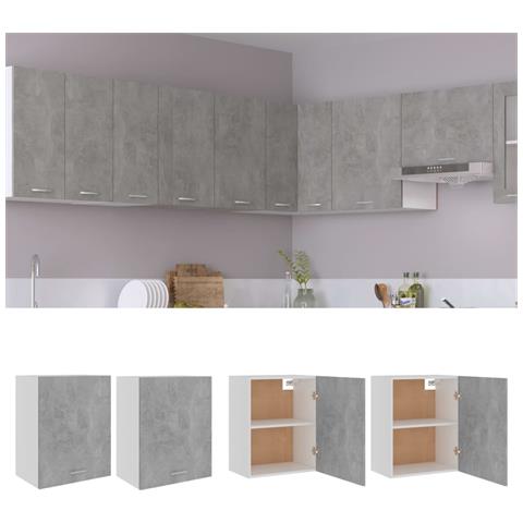 Armadi Sospesi “Lyon” 2 pz Grigo Cemento 50x31x60 cm in - Foto 10