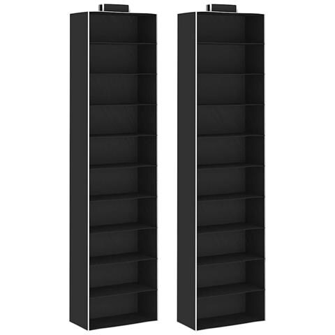 Organizer per Armadio da Appendere 2 pz con 10 Ripiani Tessuto - Foto 1