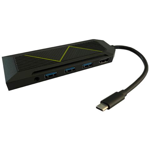 LC-HUB-C-MULTI-6-RGB hub di interfaccia USB 3.2 Gen 2 (3.1 Gen 2) Type-C 5000 Mbit /s Nero - Foto 8