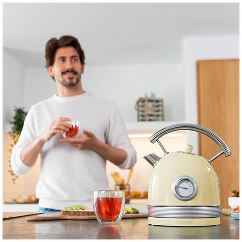 Bollitore Cecotec Thermosense 420 Vintage Light 1,8 L 2200 W Giallo Acciaio Inossidabile - Foto 2