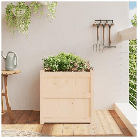 Fioriera Da Giardino 60x60x60 Cm In Legno Massello Di Pino - Foto 3