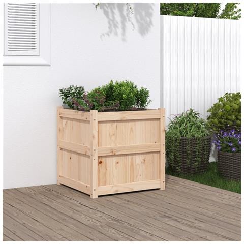 Fioriera Da Giardino 60x60x60 Cm In Legno Massello Di Pino - Foto 1