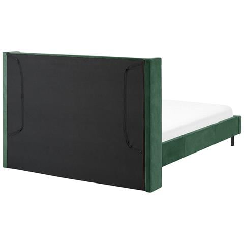 Letto Matrimoniale Velluto Verde Scuro 140 X 200 Cm Villette - Foto 8