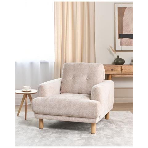 Poltrona Bouclé Beige Tuve - Foto 1