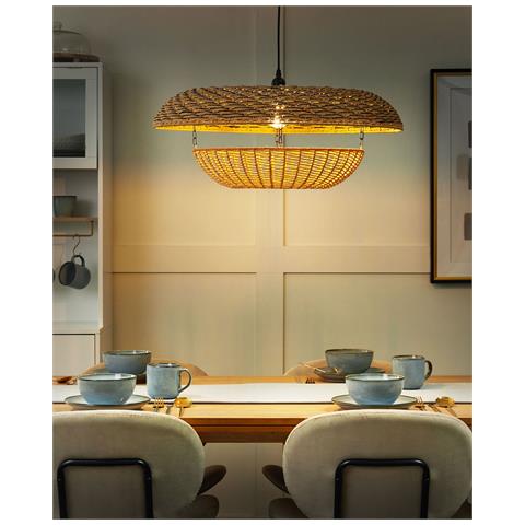 Lampadario Kidepo Corda Di Carta Marrone - Foto 1