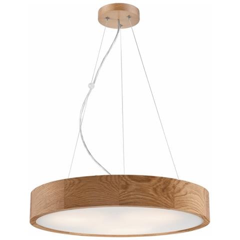 Lampada A Soffitto Eveline - Marrone - Legno, Vetro - 47x47x8 Cm - Foto 1