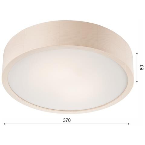 Lampada A Soffitto Eveline - Bianco - Legno, Vetro - 8x37x37 Cm - Foto 5