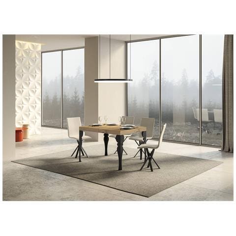 Tavolo Allungabile 90x130/234 Cm Paxon Premium Quercia Natura Telaio Antracite - Foto 4