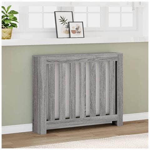 Copertura Termosifone Grigio Sonoma 104x20x82 Legno Multistrato - Foto 1