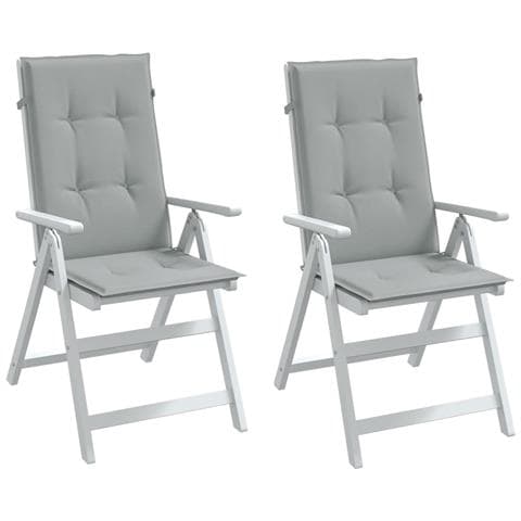 Cuscini Sedia Schiena Alta 2 Grigio Mélange 120x50x4 Tessuto - Foto 1
