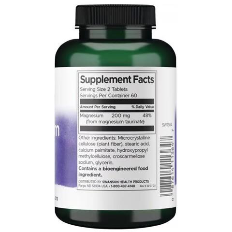 Magnesio Taurato 100 Mg 120 Compresse Swanson Health Products - Foto 3