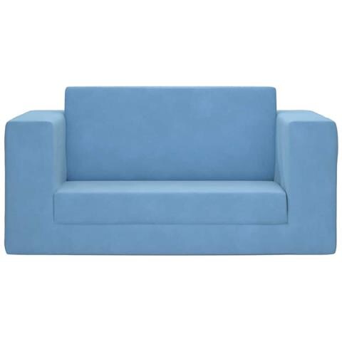 Divano Letto per Bambini a 2 Posti Blu in Morbido Peluche - Foto 2
