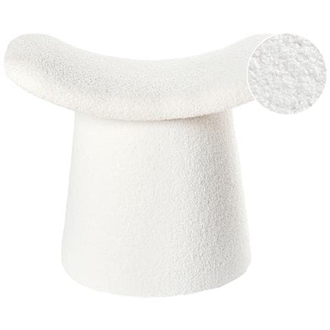 Pouf Trapuntato Riddle Bouclé Bianco Sporco - Foto 2