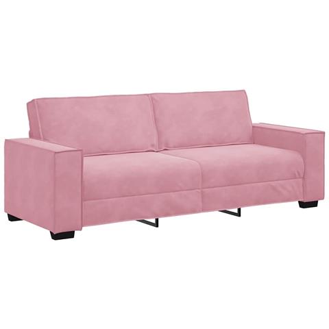 Divano a 3 Posti rosa 180 cm in Velluto - Foto 1