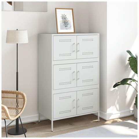 Credenza Bianca 68x39x113 Cm In Acciaio - Foto 3