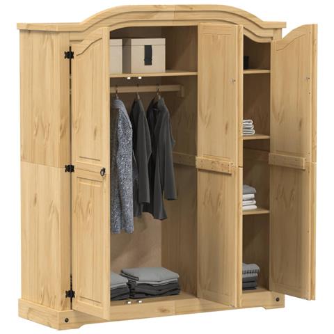 Armadio Corona 151,5x52x186 Cm In Legno Massello Di Pino - Foto 3