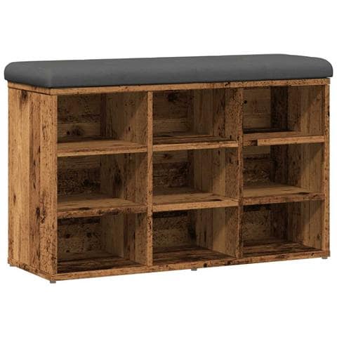 Panca Porta Scarpe Legno Antico 82x32x50 Cm Legno Multistrato - Foto 2