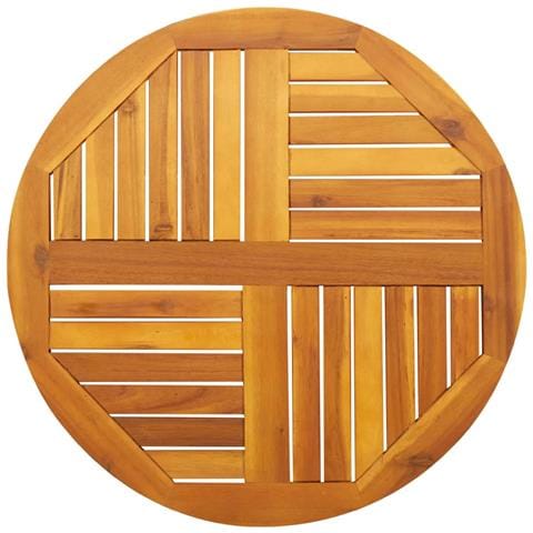Piano Per Tavolo 70x2 Cm Rotondo In Legno Massello Di Acacia - Foto 1