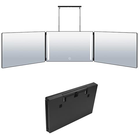 Specchio Da Trucco Pieghevole A Triplice Faccia, Con Luce Led. Per Uso Su Tavolo O Da Appendere A Porte, Armadi, Ecc. Batteria Ricaricabile. - Foto 1
