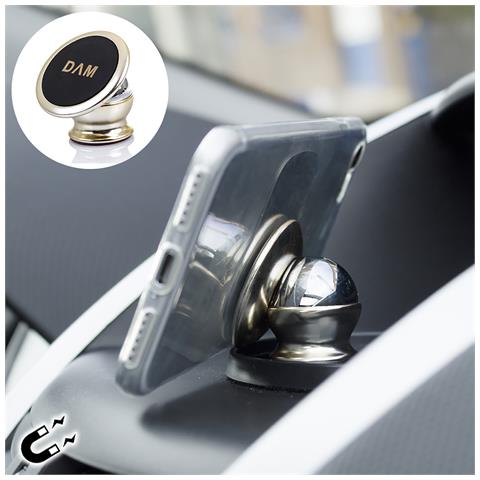 Supporto Magnetico In Metallo 360º 3x3x4 Cm. Colore: Oro - Foto 1