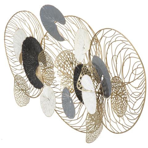 Decorazione In Metallo 3d Cerchi - Multicolore - Metallo - 124,5x9,5x55 Cm - Foto 2