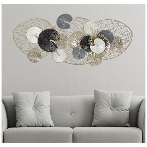 Decorazione In Metallo 3d Cerchi - Multicolore - Metallo - 124,5x9,5x55 Cm - Foto 8