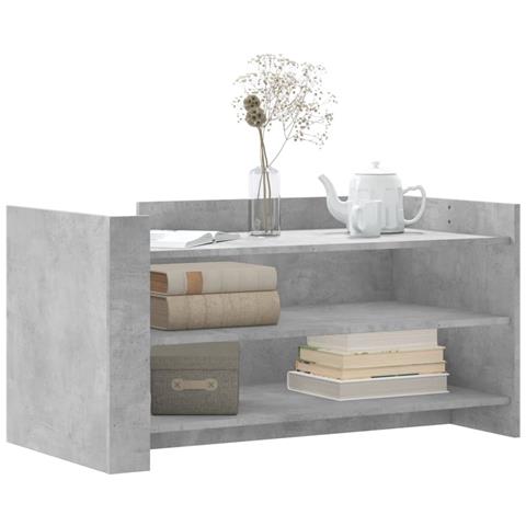 Tavolino Salotto Grigio Cemento 100x50x50 Cm Legno Multistrato - Foto 2