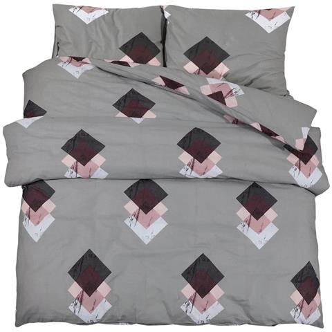 Set Copripiumino Grigio 225x220 Cm In Cotone - Foto 1