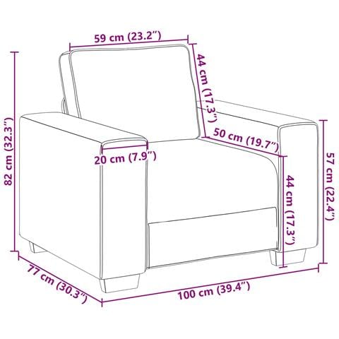 Poltrona  Nera 59 cm in Tessuto - Foto 8