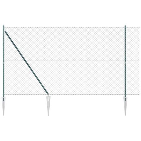 Recinzione in rete metallica con 7 pali a spillo 1.5x10 m Acciaio zincato - Foto 1